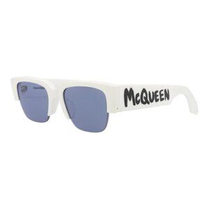 Alexander McQueen Unisex Square/Rectangle White White Blue Fashion Designer